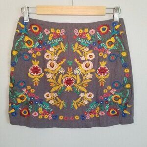 Altar'd State Floral Embroidered Mini Skirt Women's Size XS